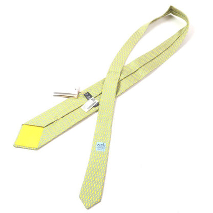  Hermes 100% Silk Banane/ciel Purchased In 2020 Cravat Chain All Over Tie With
