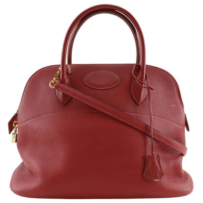 Hermes Bolide 35 2WAY Shoulder Taurillon Clemence Red/gold Hardware □G Ladies