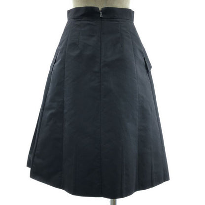 Prada - Side Pockets Tucked Flared Long Skirt - 38 - Black - Women