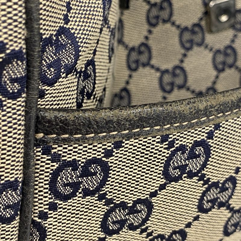 Gucci Tote Bag GG Canvas/sherry Line 145758 Canvas Beige Navy Red Silver