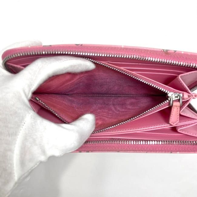 Prada Round Zipper Long Wallet Ec22963 Pink Elephant