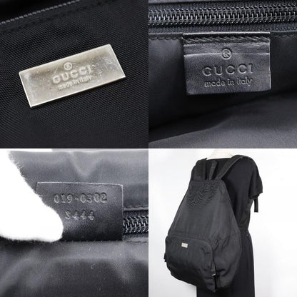 Gucci Backpack 019.0302 Nylon Canvas Black Unisex Backpack/daypack