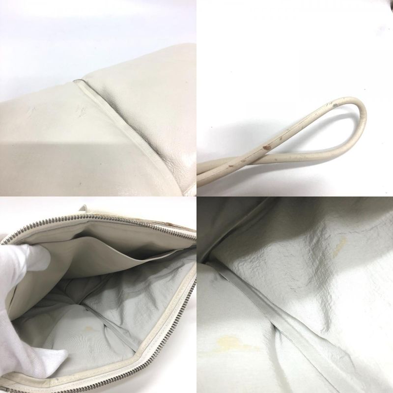 Bottega Veneta Clutch Bag Maxi Intrecciato Leather White