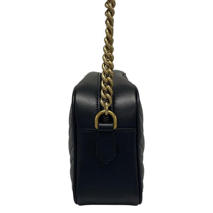 Gucci Shoulder Bag GG Marmont 447632 Black Quilted Leather