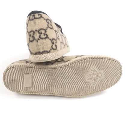Gucci Mouton GG Logo Allover Horsebit Mouton Lining Slip-on Espadrilles Beige