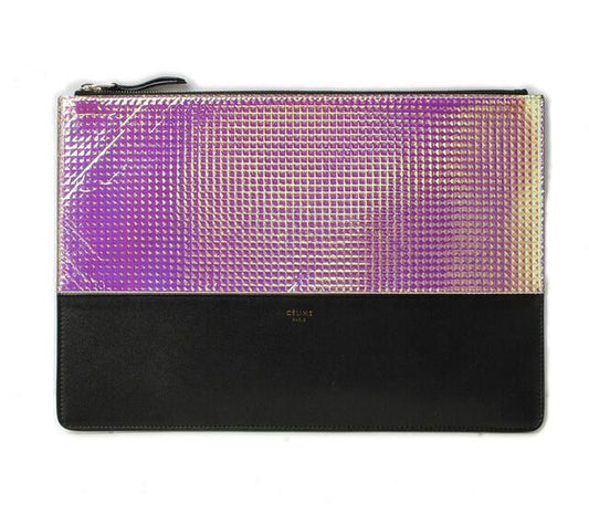 Celine Brand Bag Similar Used Clutch Pouch Clutch Bag Bicolor Rainbow Black
