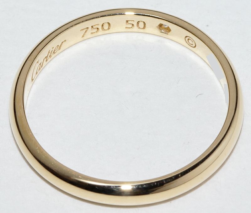 Cartier Ring 18K Yellow Gold Diamond 1P (001ct) Classic Wedding Ring 1895