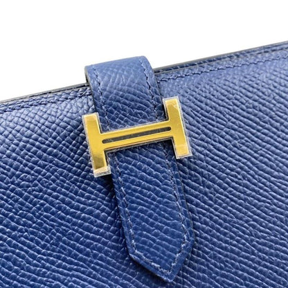 Hermes Bifold Wallet Bearn Compact H039790cc7u W Engraved Epson Navy Gold
