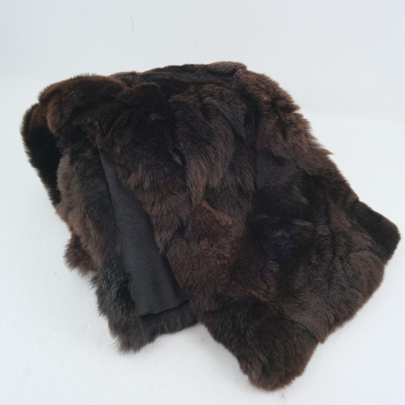 Chanel Rabbit Fur And Silk Black Women's Stole