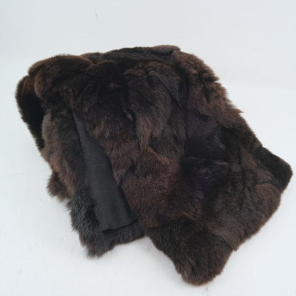 Chanel Rabbit Fur And Silk Black Women's Stole