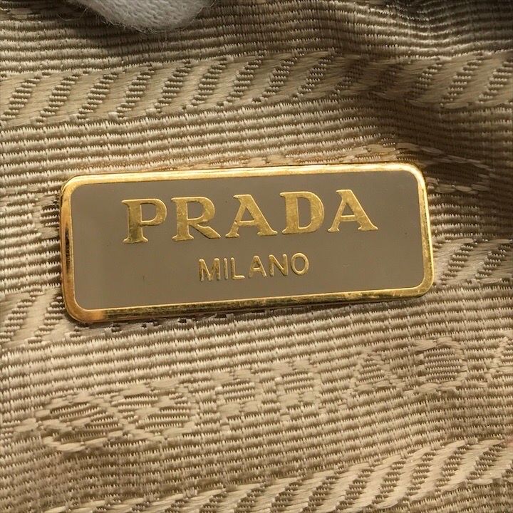 Prada Leather Pouch Gold Pink Beige Case