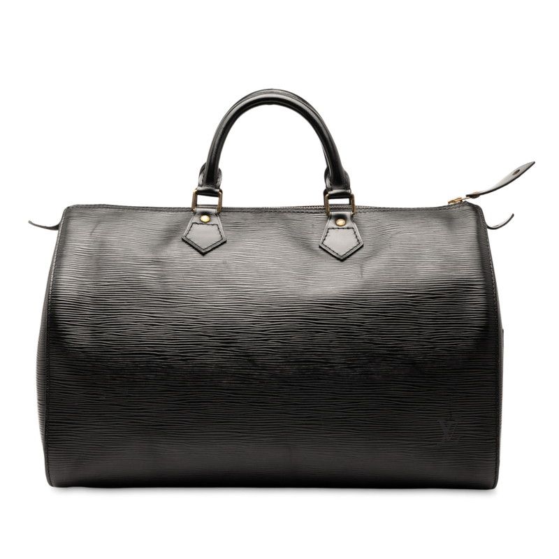 Louis Vuitton Epi Speedy 35 Handbag Boston Bag M42992 Noir Black Leather Women
