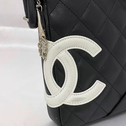 Chanel Mini Shoulder Bag Black White Cambon A25177