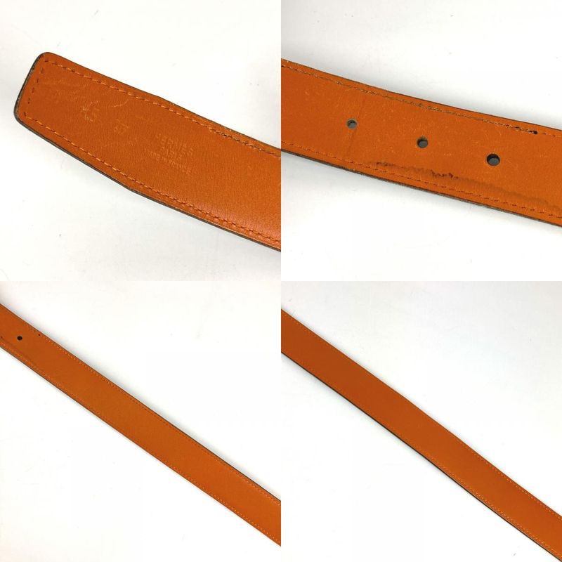 Hermes Belt H Belt Logo Leather Black