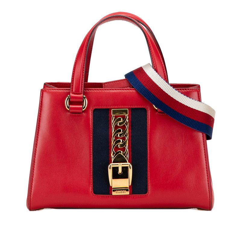 Gucci Sylvie Shoulder Bag Handbag 2WAY 460381 Red Leather Ladies Gucci