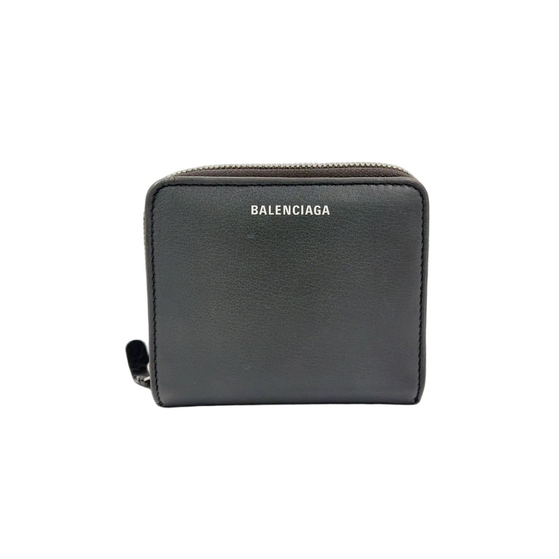 Balenciaga Everyday Billfold Bifold Wallet Leather Gray Silver