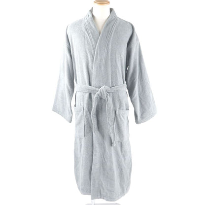 Balenciaga 100% Cotton BB Logo Embroidery Pile Gown Bathrobe Grey XL Size