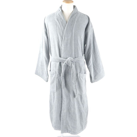 Balenciaga 100% Cotton BB Logo Embroidery Pile Gown Bathrobe Grey XL Size