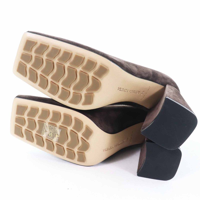 Bottega Veneta 692088 Tower Suede Leather Chunky Heel Square