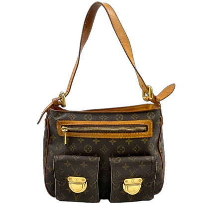 Louis Vuitton Hudson GM Monogram Leather Brown Shoulder Bag Gold