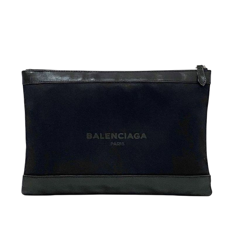 Balenciaga Clutch Bag Navy Clip M Black 373834