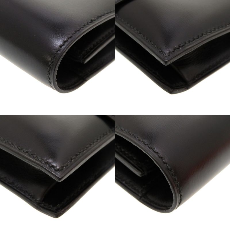 Hermes Ettrivert Box Calf Black Gold Hardware 00Q Engraved Vintage Clutch Bag