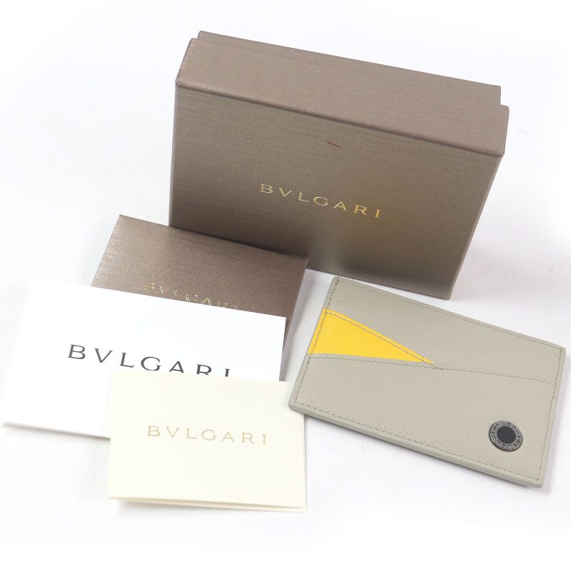 Bvlgari 294147 Bvlgari MAN Logo Hardware Leather Card Case Business Card Holder