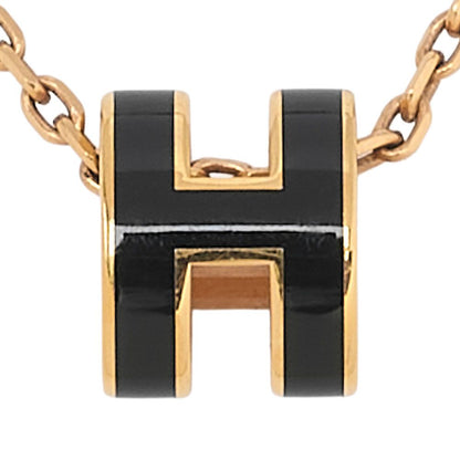 Hermès Hermes Mini Pop H Necklace Black GP (gold Plated) Ladies I Accessories