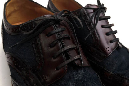 Louis Vuitton Shoes Business Shoes Business Men Cotton Canvas Leather Red Brown