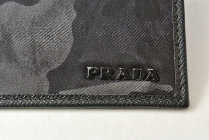 Prada Card Case Business Card Holder Men's Prada 2m1149 Camofula Black Dark Blue