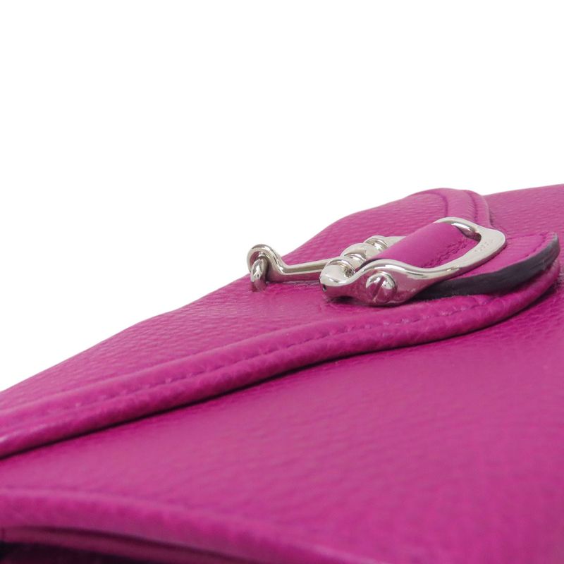 Gucci Half Horsebit Long Wallet With Coin Purse Leather Women