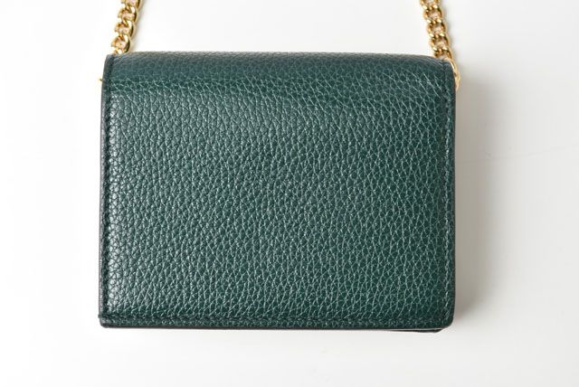 Gucci Mini Wallet Fold Wallet 570660 Zumi Chain Wallet In Dark Green
