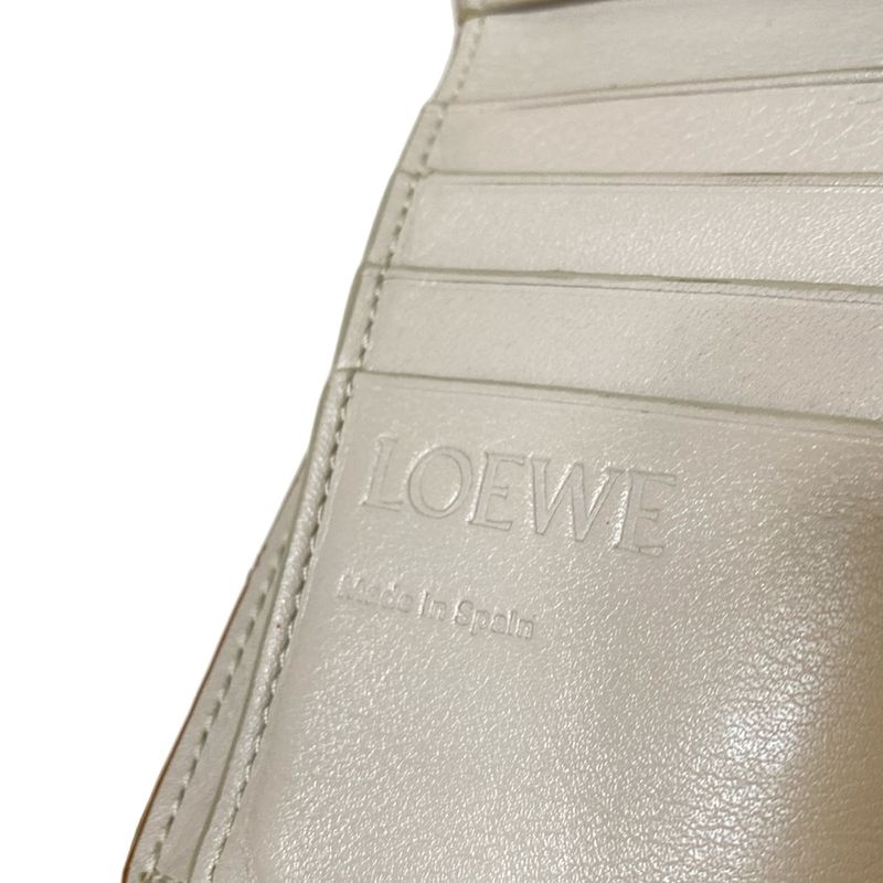 Loewe Trifold Wallet - Grey Beige Leather