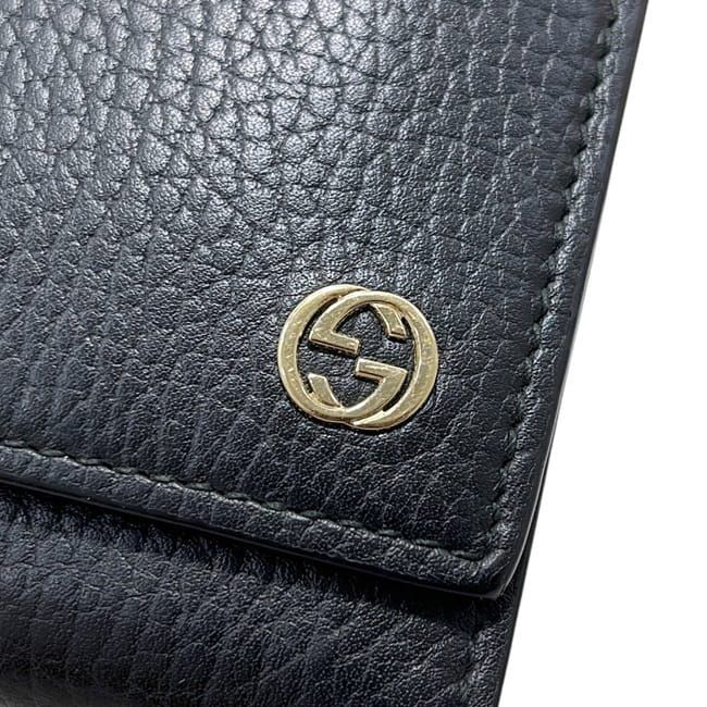 Gucci Bifold Long Wallet Black Interlocking 449279 Wallet