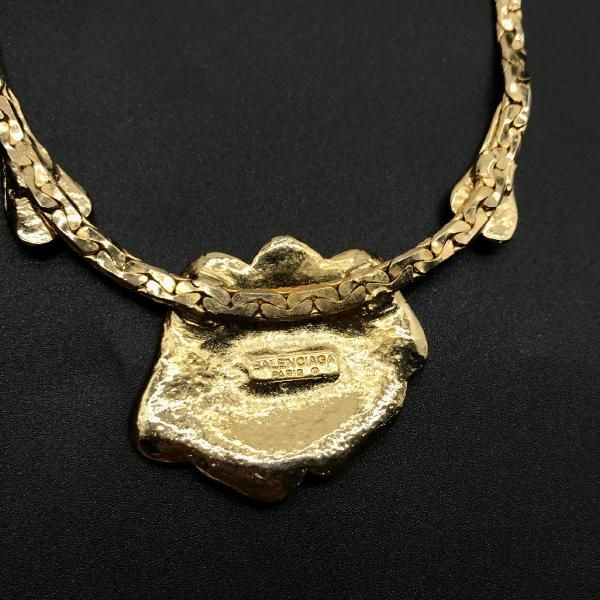 Balenciaga Flower Antique Choker Necklace Gold