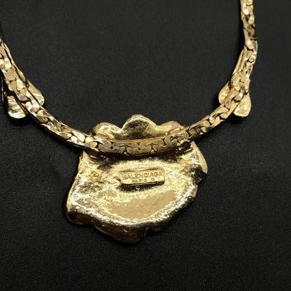 Balenciaga Flower Antique Choker Necklace Gold
