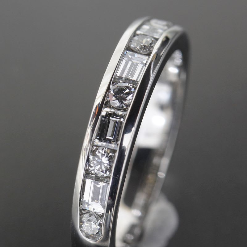 Tiffany & Co Half Eternity Diamond Ring No 10 Pt950 Box E1705