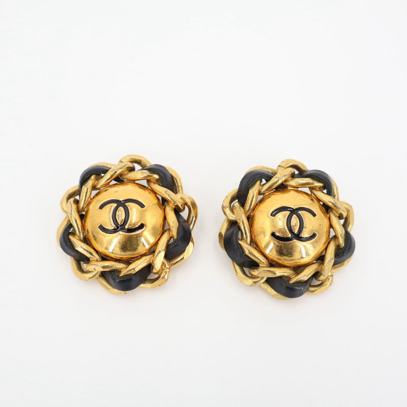 Chanel Coco Mark 29 Brooch GP And Leather Gold Scratch Scuff