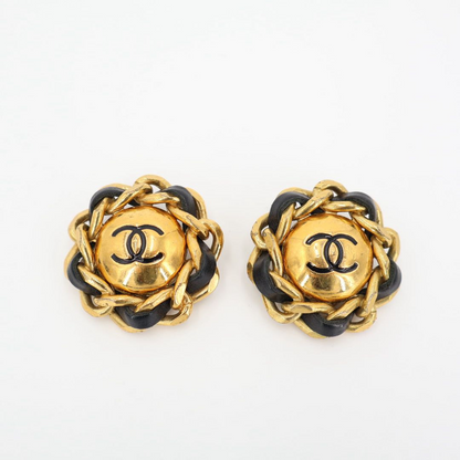 Chanel Coco Mark 29 Brooch GP And Leather Gold Scratch Scuff