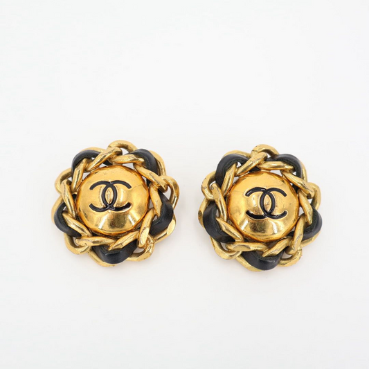 Chanel Coco Mark 29 Brooch GP And Leather Gold Scratch Scuff