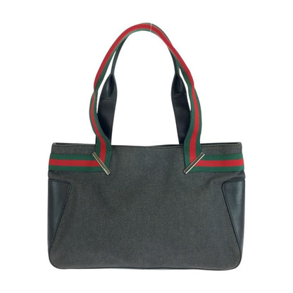 Gucci Sherry Line Black Silver Hardware Canvas 73983 Tote Handbag Ladies 504497