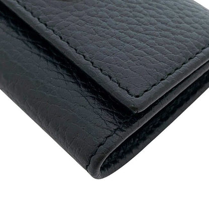 Gucci 6ring Key Case Black Marmont 456118 Excellent Condition Leather