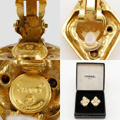 Chanel Bijoux Vintage Gold Plated And Rhinestone Ladies 22.5g Earrings