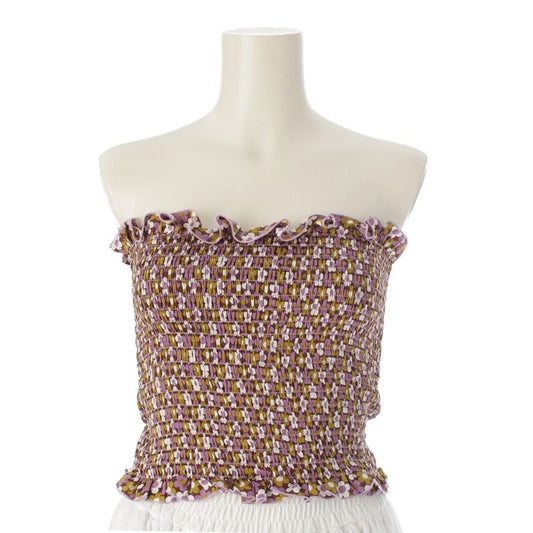 Celine Silk Vintage Sher Ring Floral Bustier Bare Top Multicolor 40
