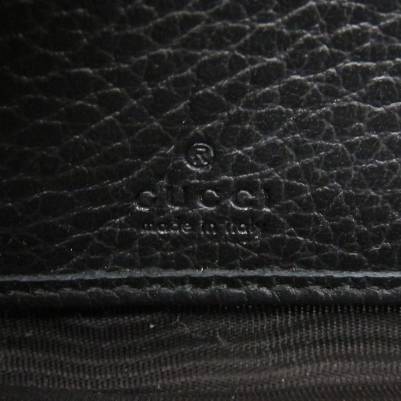 Gucci Round Zipper GG Marmont 456117 Leather Black Long Wallet Black 1001 Gucci