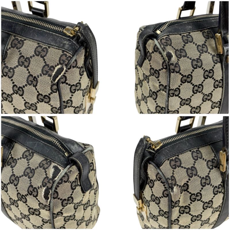 Gucci GG Canvas Mini Boston Bag Handbag GG Pattern Navy Dark Blue