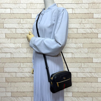 Gucci Mini Bag Sherry Line Shoulder Bag Leather 517350 Navy Ladies Gucci