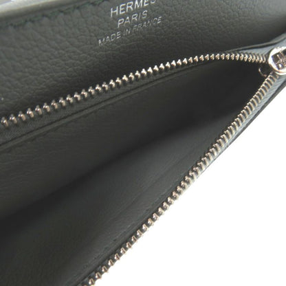 Hermes Dogon Compact Coin Case Leather Vert Amand Evercolor W Engraved 1193