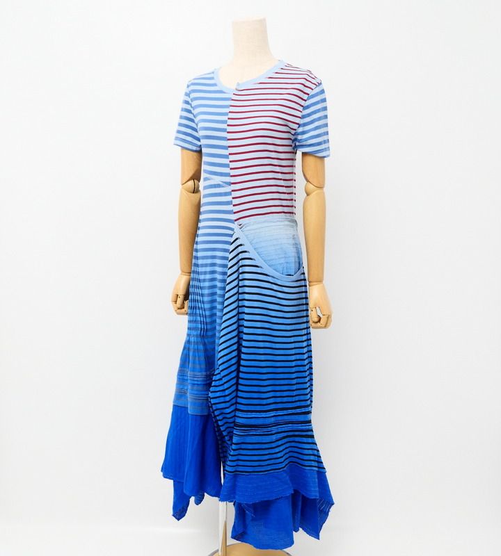 Loewe Dress Size S Asymmetrical Striped Cut And Sewn 20240612 Gp6096