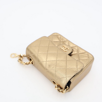 Chanel Vintage Mini Matelasse Chain Bagcharm Pouch Handbag